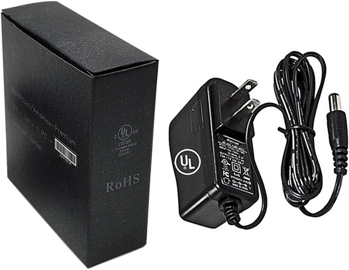 Wall Adapter Power Supply - 12VDC 1A, 5.5mm - 2.1mm Plug UL Listed