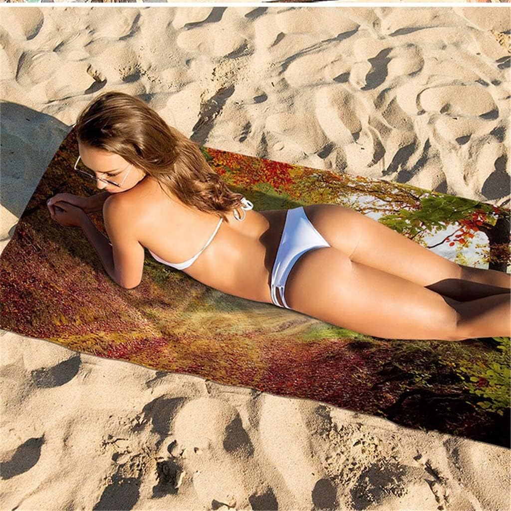 2pc Microfiber Beach Bath Towels Soft Absorbent Quick Drying Reusable Home Textiles (Color : A, Size : 80x160cm) (A 80x160cm) (A 80x160cm)