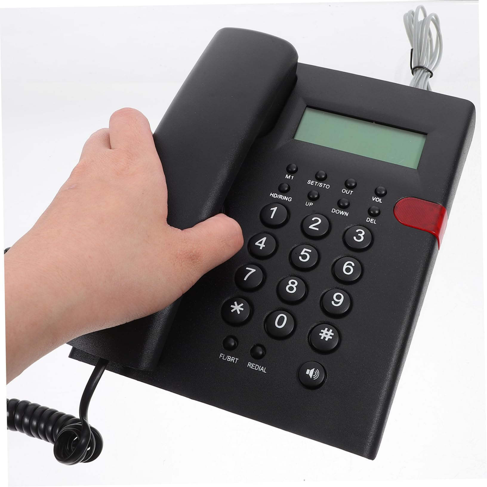HOMSFOU Telefono Fisso Tasti Grandi per Casa Ufficio Telefoni Fissi Filo Anziani Adolescenti