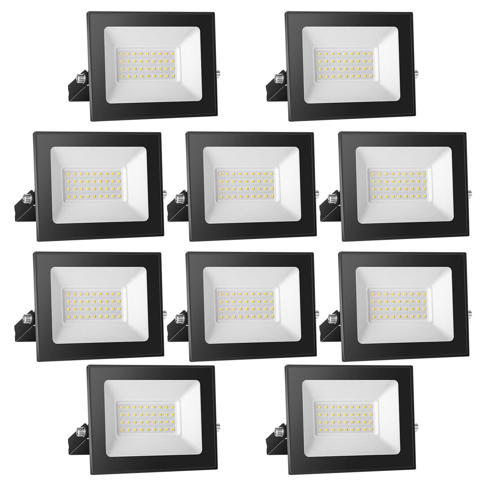 loyal Proyector LED 12V DC, 30W LED Proyector IP65 Resistente al agua, 6000K Blanco frío LED luces de pared al aire libre, 3000LM LED proyector para jardín, patio, terraza, garaje,10-piezas