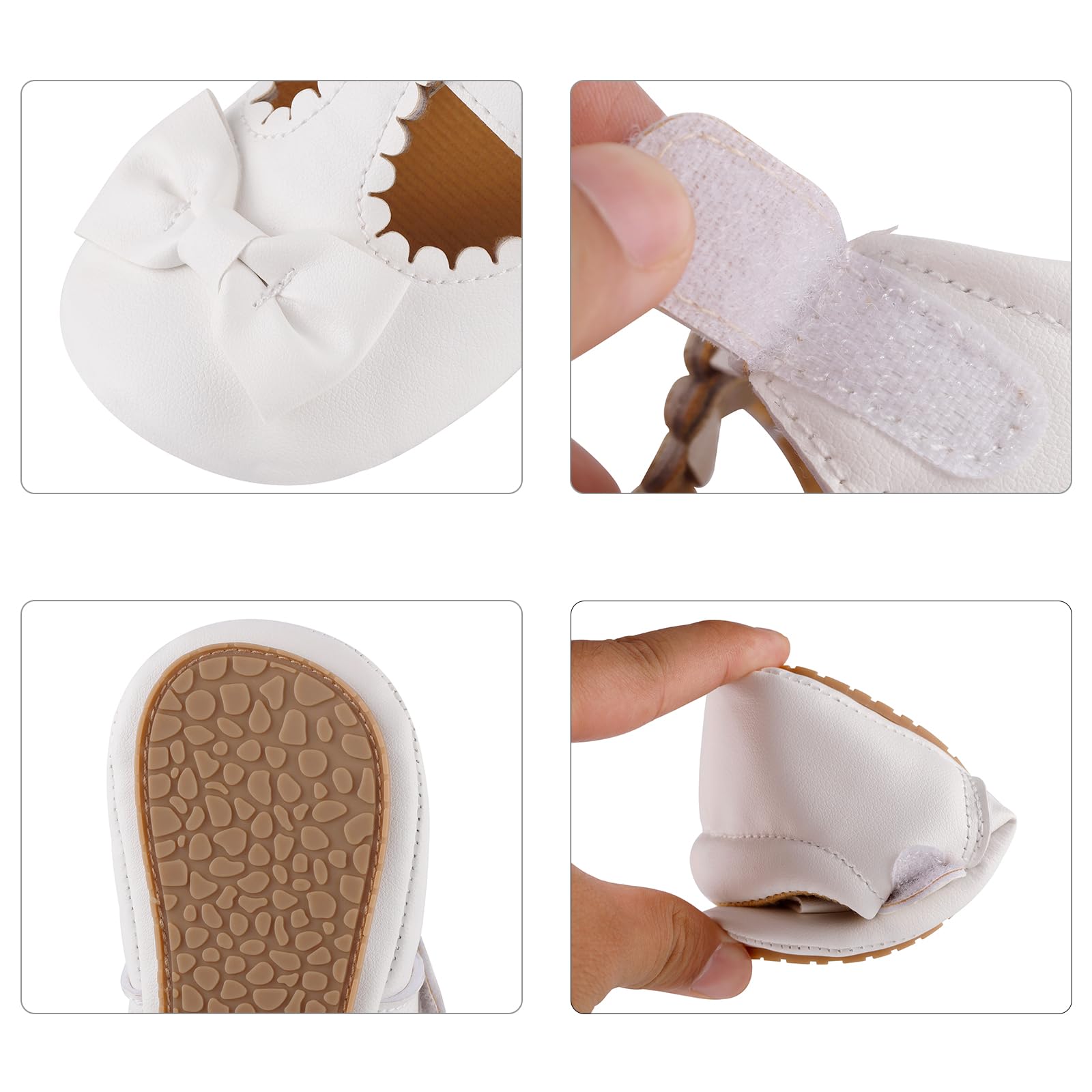LACOFIA Chaussures Premier Pas Bébé Filles Chaussons Bébé de Marche Semelle Souple Antidérapante 3 à 18 Mois