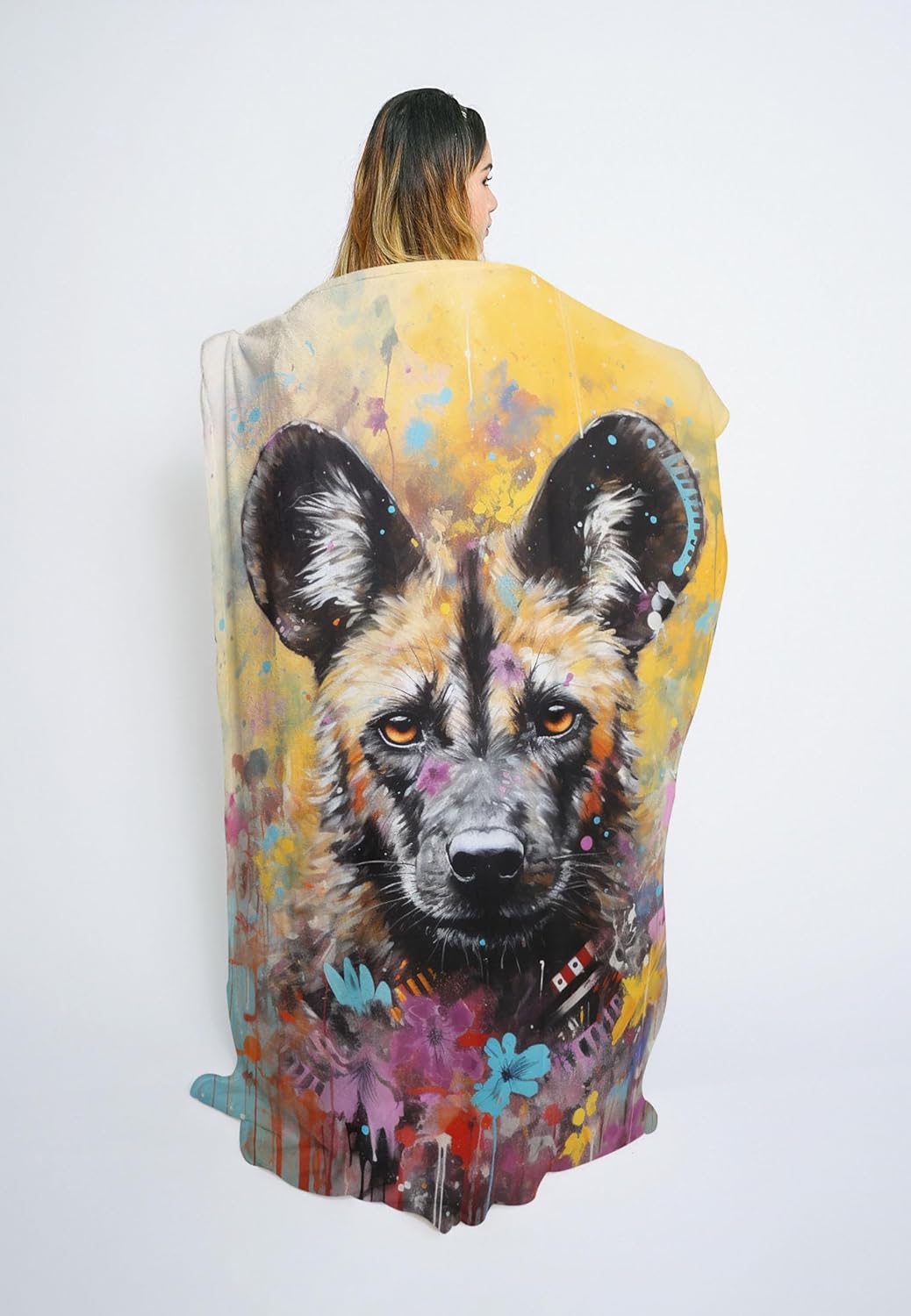 African Wild Dog Blanket Gifts Polyester Blanket Throw Blanket 50" x 60"