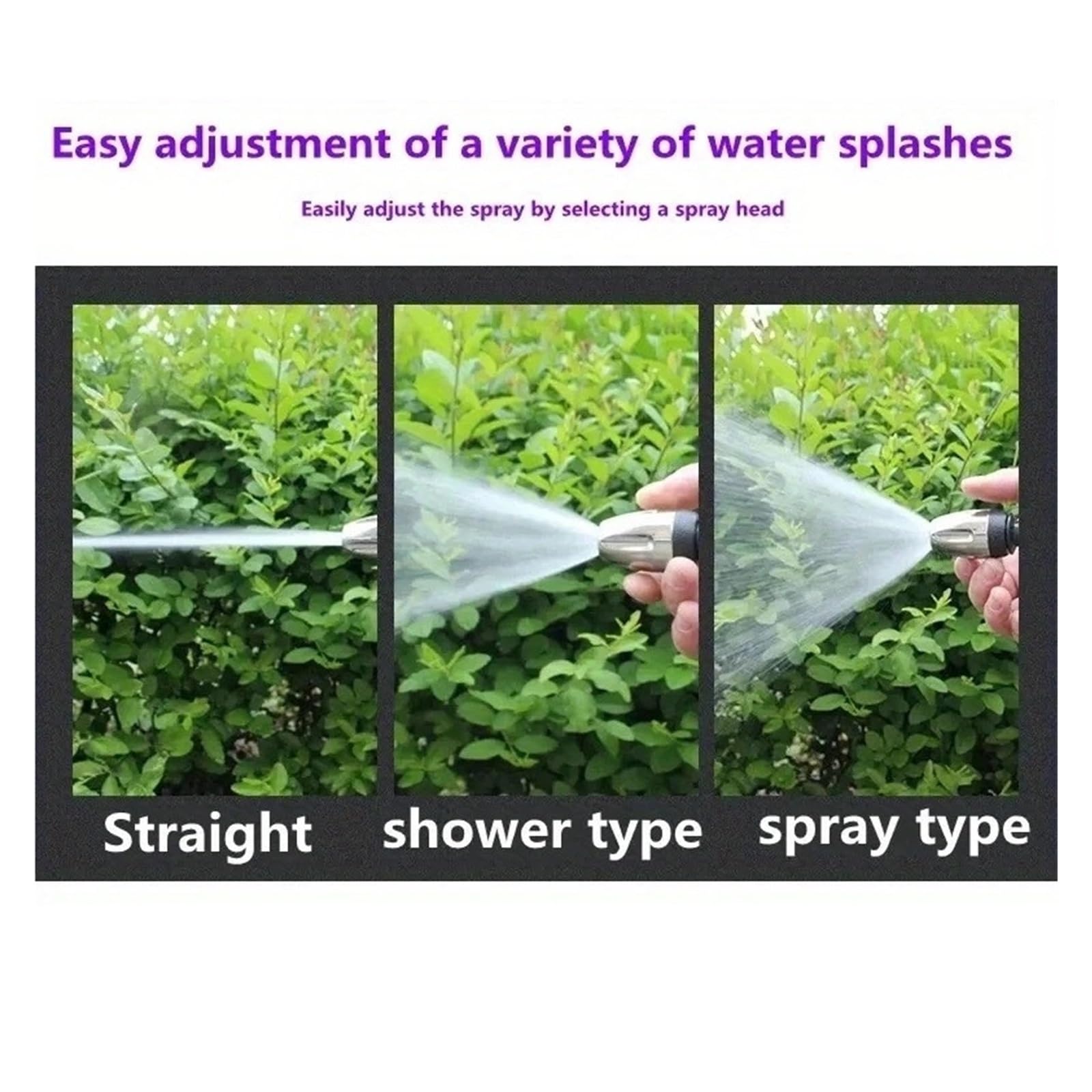 Pistola a spruzzo per tubo flessibile con ugello, Ugello portatile for schiuma d'acqua da giardino ad alta pressione, 360 marciume, for auto/casa/giardino - 1/set(Water Set)
