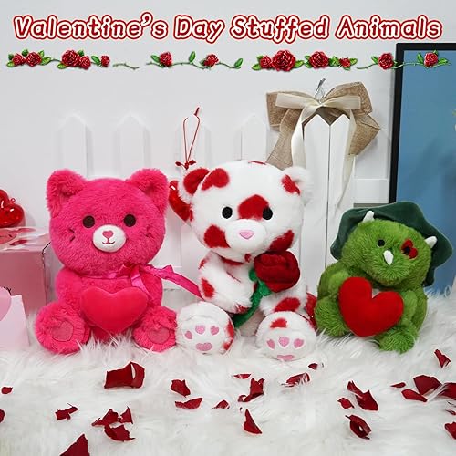 Miniatura 5 de JIZWPOOM Peluche para el día de San Valentín, oso de peluche de San Valentín, oso de peluche de rosas, regalo para el día de San Valentín para ella