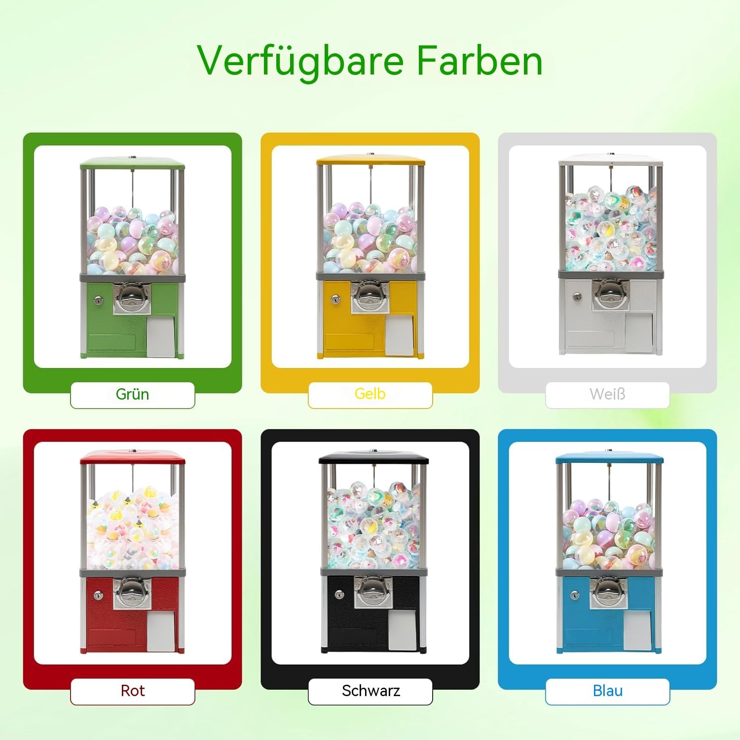 Großer Bonbon und Kaugummiautomat,Gachapon-Automaten, Spielzeugautomat, Verkaufsautomaten für Unternehmen,für Kapselspielzeug mit 4,5-5,5cm für Einzelhandelsgeschäfte