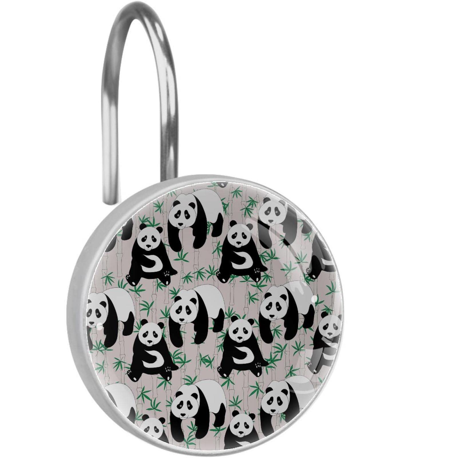 Crochets de rideau de douche panda pour égayer votre salle de bain parentale ou enfant