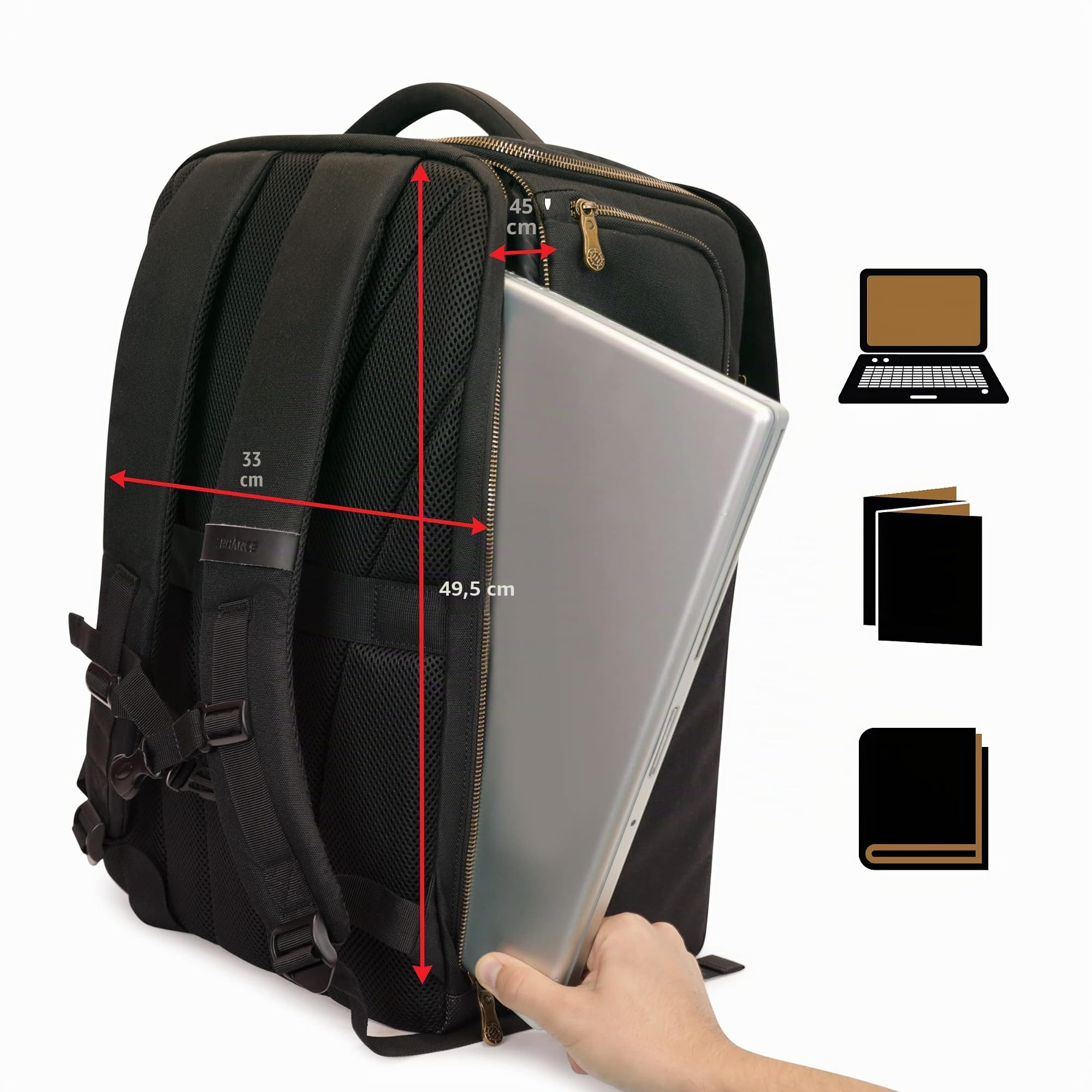 Enhance DND Mochila – RPG DM Bolsa para Dungeons and Dragons – Organizador de Bolsas DND de Viaje para 6-8 Libros Verticales, Ranura para Pantalla DM de 18 Pulgadas, bandejas de Espuma de