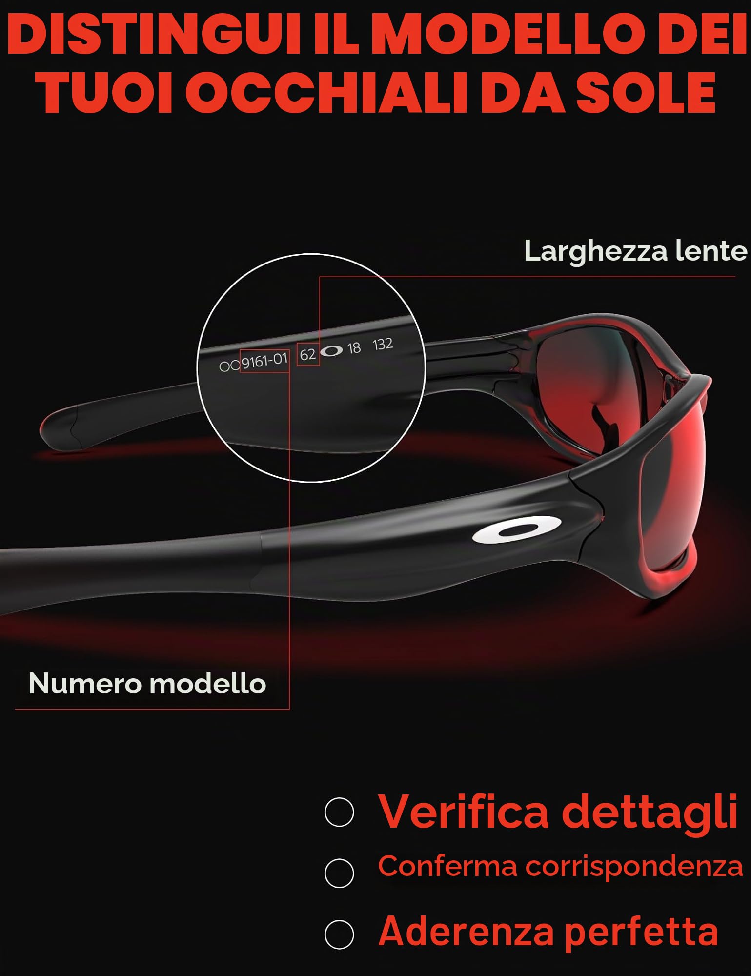 Fiskr Lenti polarizzate di ricambio compatibili con occhiali da sole Oakley Meta HSTN OW8002 da 51 mm, resistenti agli urti e perfettamente compatibili
