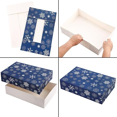 Miniatura 4 de NUJOVI 13 cajas de regalo de Navidad con tapas, hermosas cajas surtidas para envolver regalos con cajas de bata de 4 pulgadas de profundidad y caja