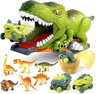 Dinosaur Toys for Kids 3-5 Year Old, Toys for 2+ Year Old Boy with 6 Mini Dinosaur Figures, 4 Dinosaur Cars Toys, 1 Dinosaur Egg Kids Outdoor Toys for 3 4 5 6 7 Year Old Boys Girls Birthday Gifts