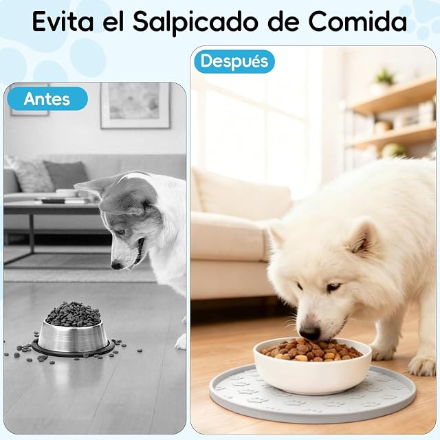 Foto 4 de 7 de 4 Unidades Alfombrilla de Alimentación para Gatos, Alfombrilla Antideslizante para Perros