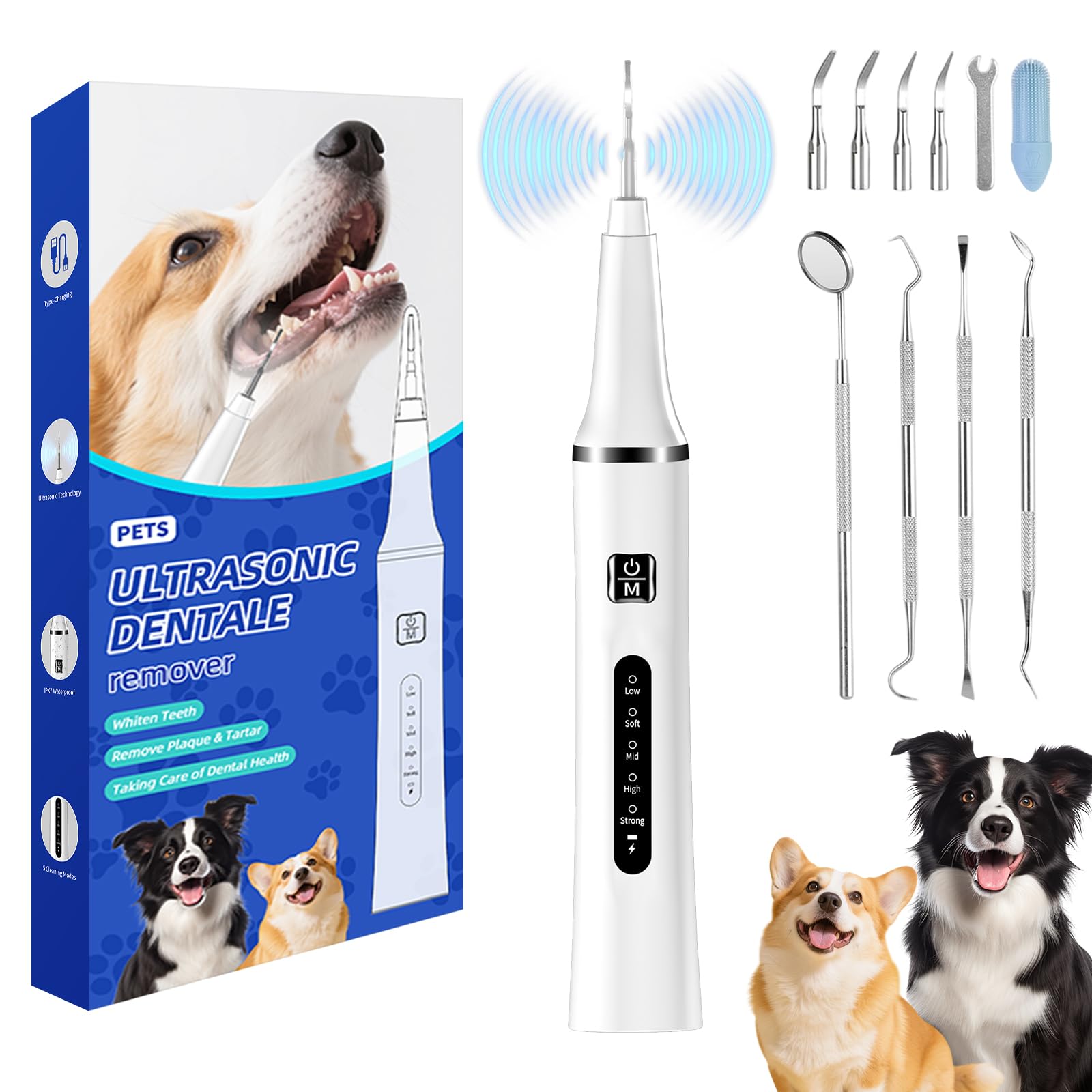 Ultrasonic Pet Plaque and Tartar Remover with LED