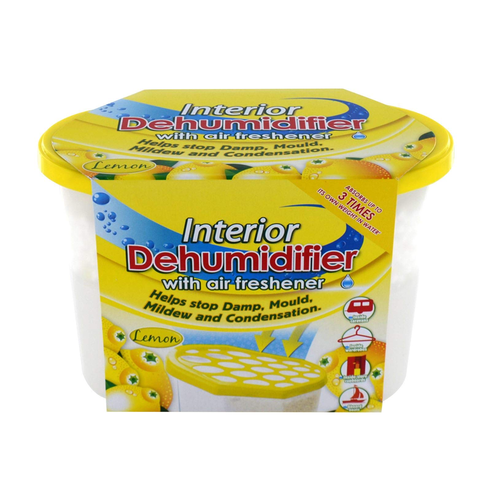 Albert Austin Dehumidifier Absorber Dehumidifiers For Damp, Dehumidifier For Car, Wardrobe, Interior Dehumidifiers (Lemon)