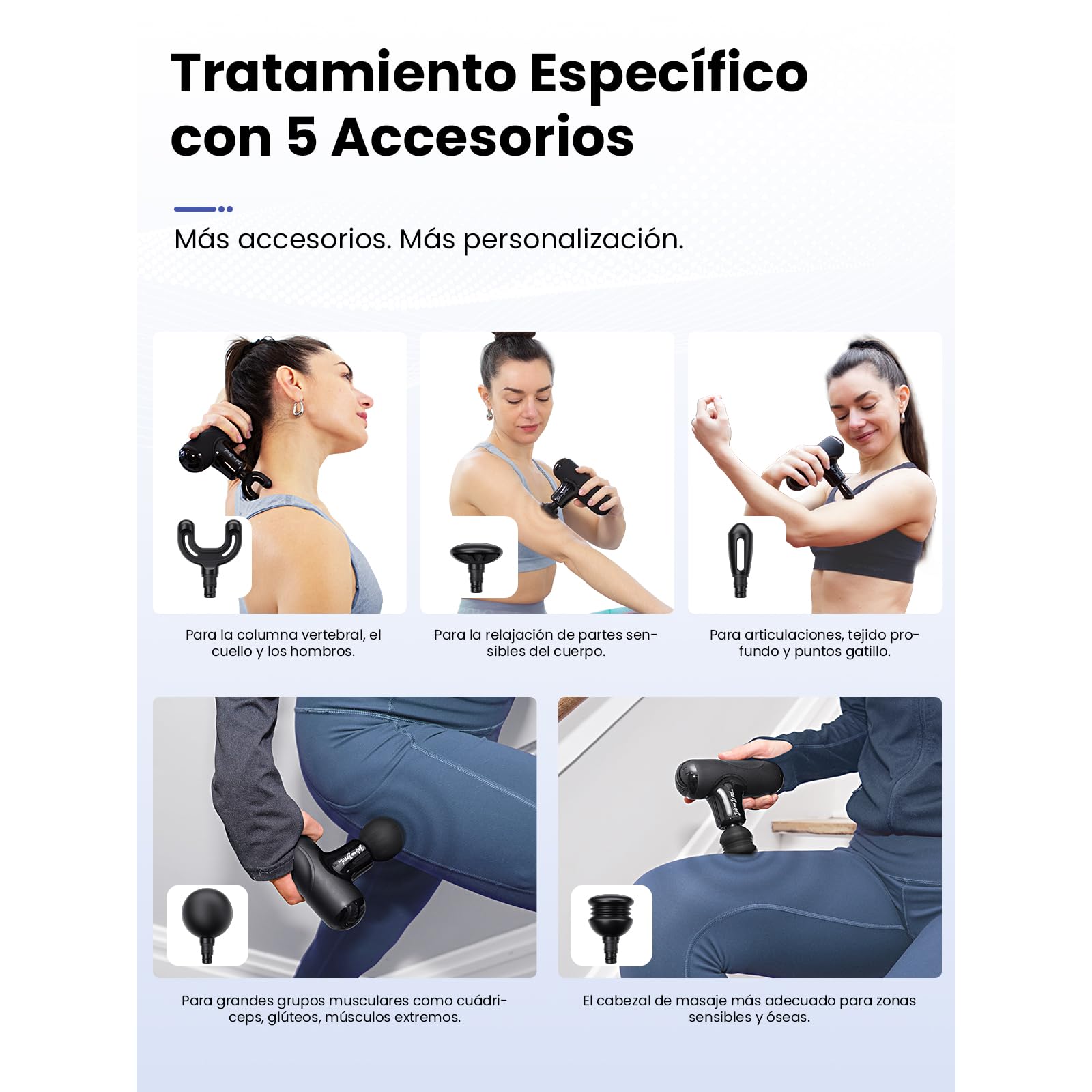 Bob and Brad Q2 Mini Pistola de Masaje Muscular, Masajeador Espalda Tejido Profundo Portátil con Maletín, Negro