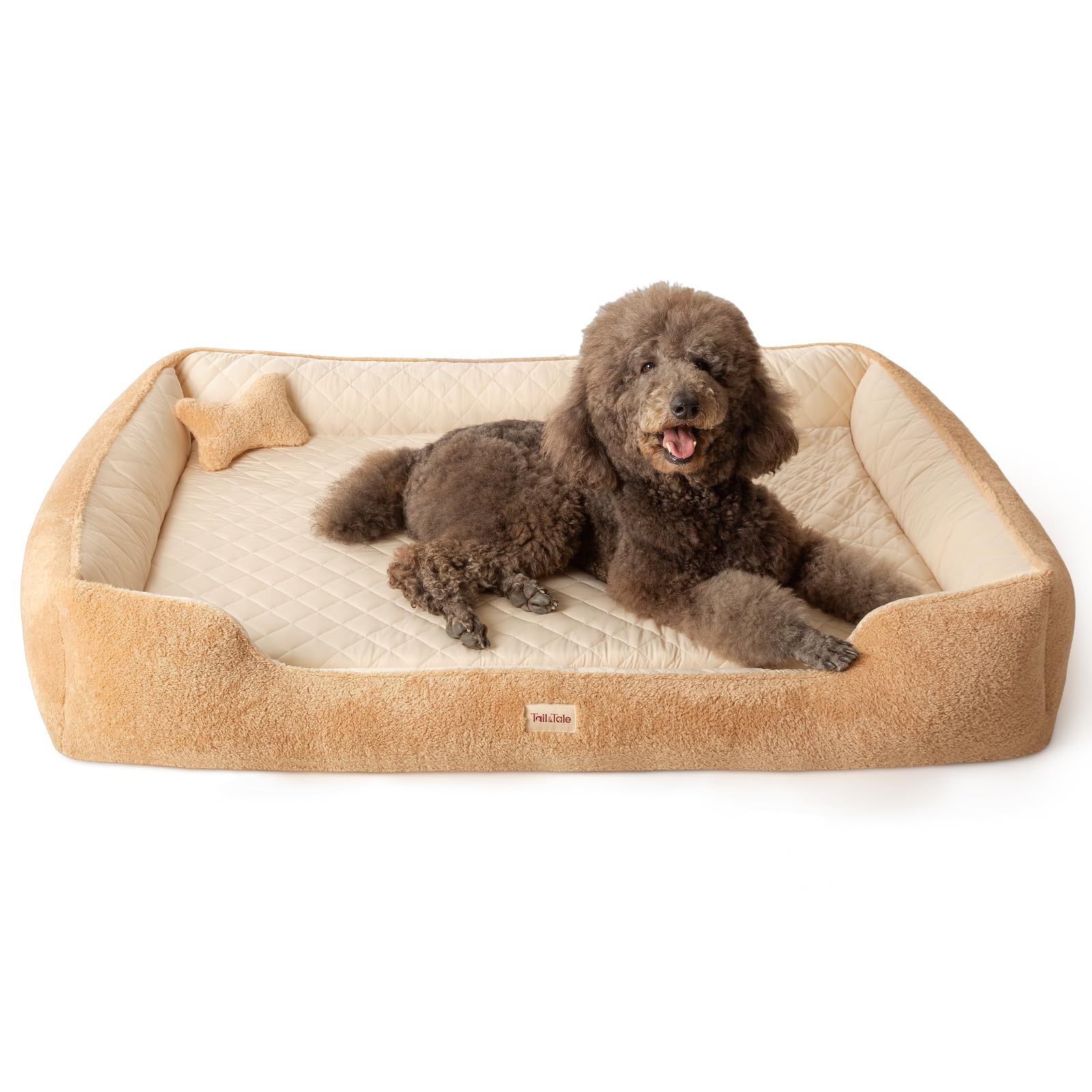 Cooling Orthopedic Dog Bed for Extra Large Dogs - Memory Foam for Joint Pain & Arthritis, XL Pet Bed w/Washable Removable Cover & Waterproof Liner, XXL Dog Sofa w/Raised Bolster & Non-Slip Base