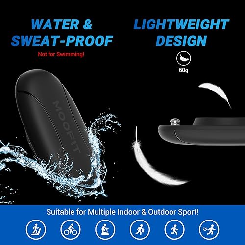 Miniatura 4 de moofit HR8 Heart Rate Monitor Chest Strap, Low Energy Real-Time Heart Rate Data Bluetooth 5.0ANT+, Longer Communication Range, IP67 Waterproof,