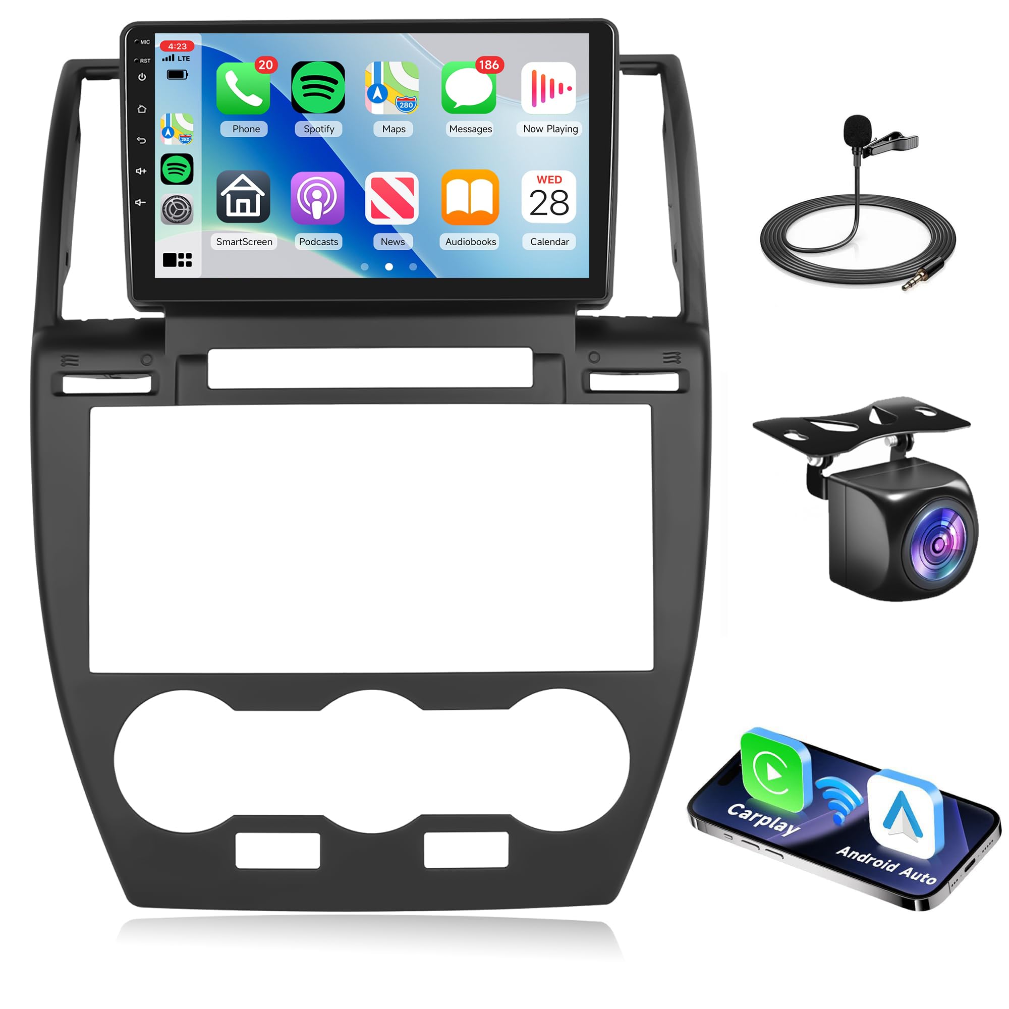 2G 64G Android CAR Stereo Radio for Land Rover Freelander 2 2007-2012 Wireless Carplay Android Auto, Rimoody 9 Inch Touchscreen Mirror Link Bluetooth FM/RDS GPS WiFi EQ SWC Backup Camera