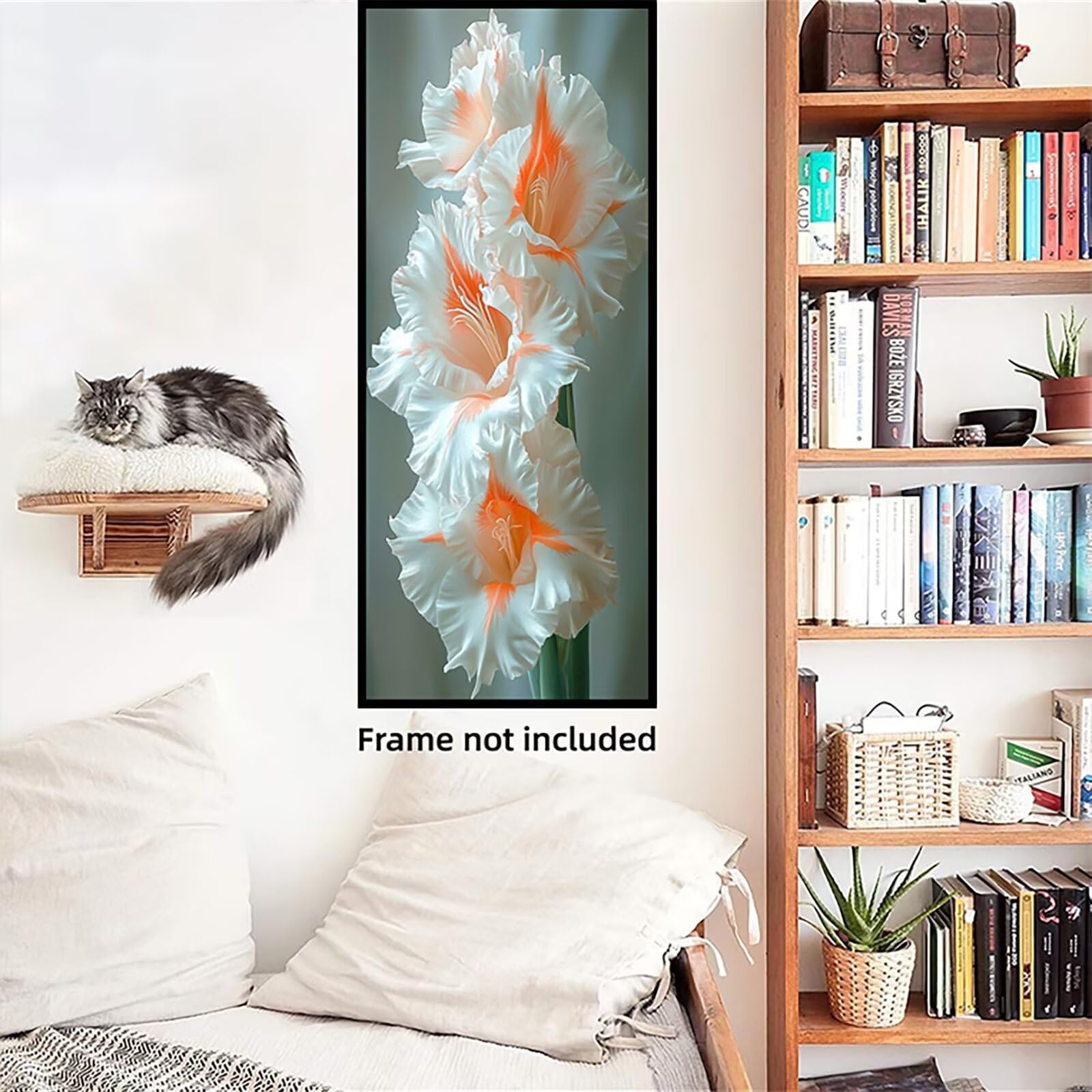 Malowanie według liczb, 50 x 150 cm, na płótnie, kwiaty, malowanie według liczb, dla dorosłych, bez ramy, kreatywny zestaw dla dorosłych z pędzlami i farbą akrylową, dekoracja pokoju, rośliny, 1