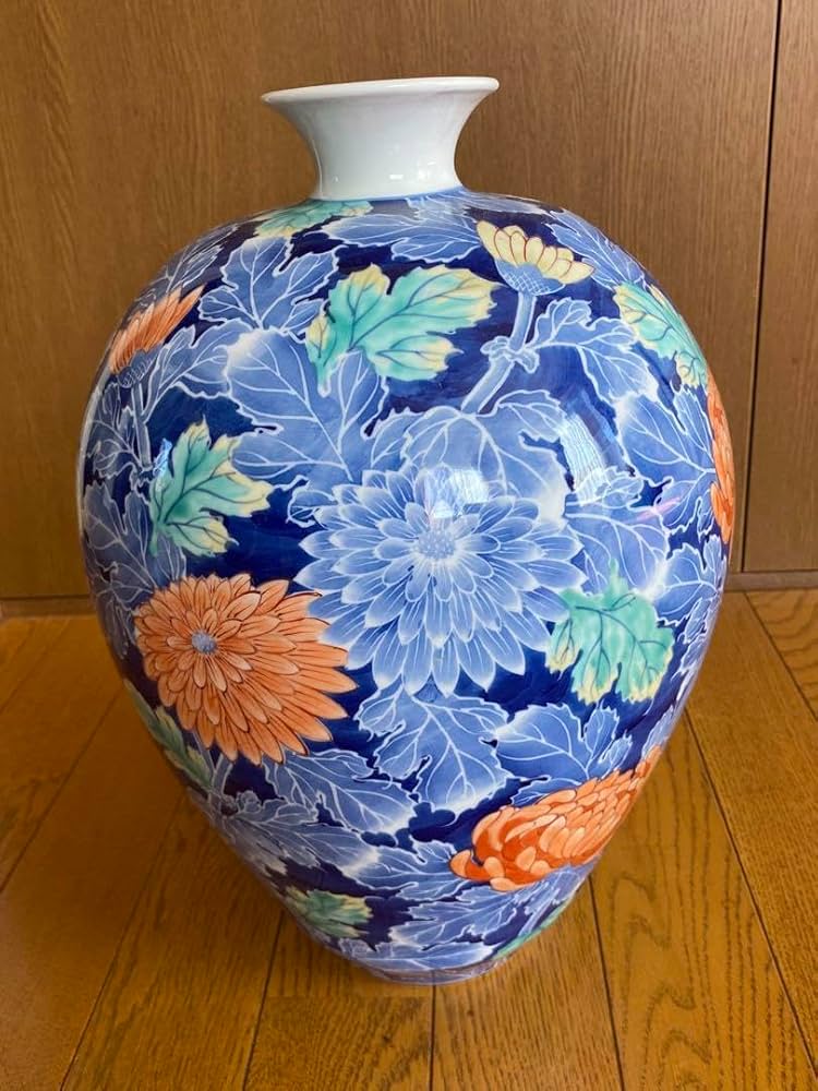 アンティーク 有田焼き 鍋島焼き 菊模様 壺 花瓶 和泉作 Amazon.co.jp: アンティーク 有田焼き 鍋島焼き 菊模様 壺 花瓶