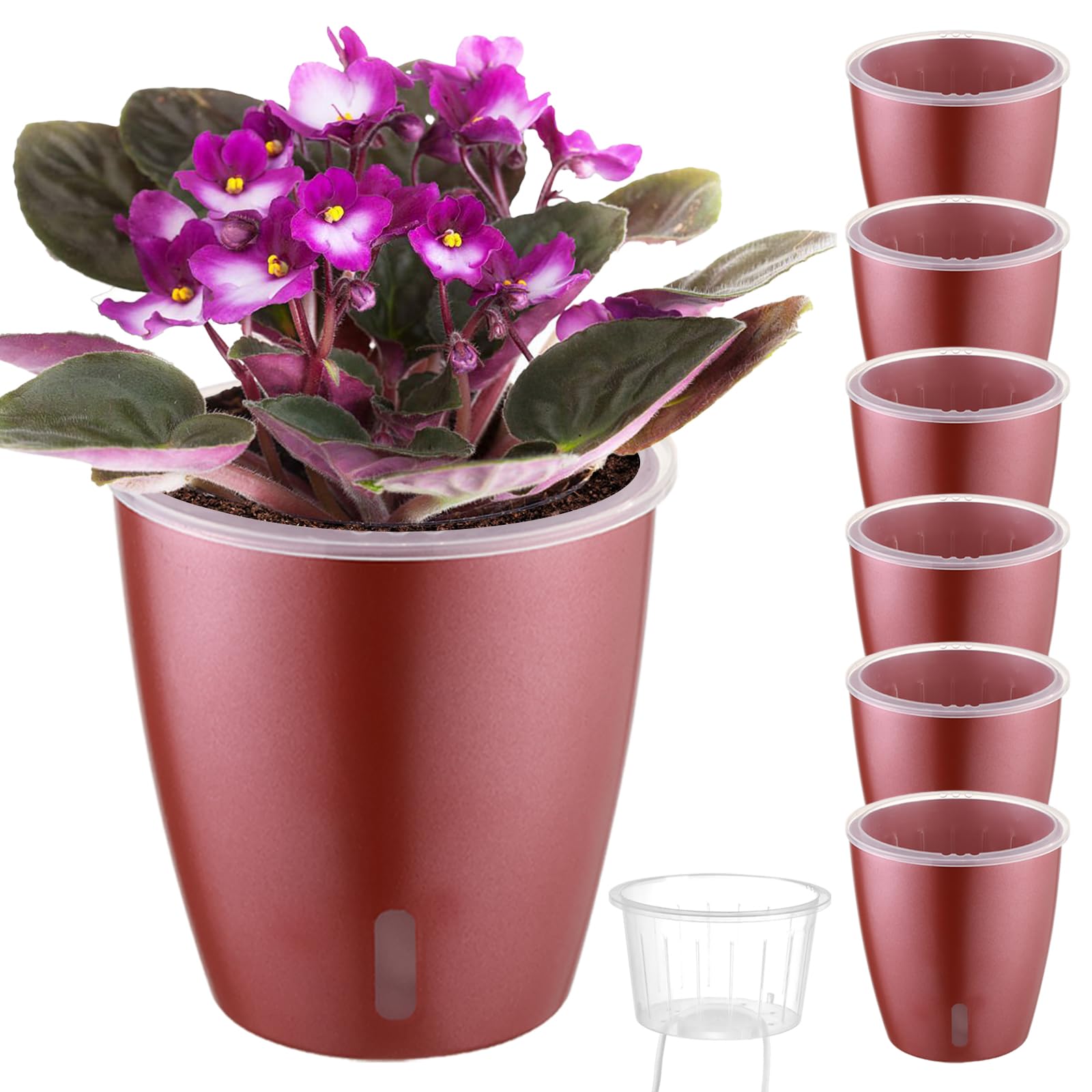 KvyusFlourish 5 Inch Self-Watering Pots