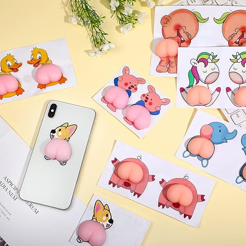 Miniatura 3 de 14 calcomanías decorativas de dibujos animados en 3D para automóvil, lindo silencio para automóvil o electrodoméstico, de silicona, anticolisión,