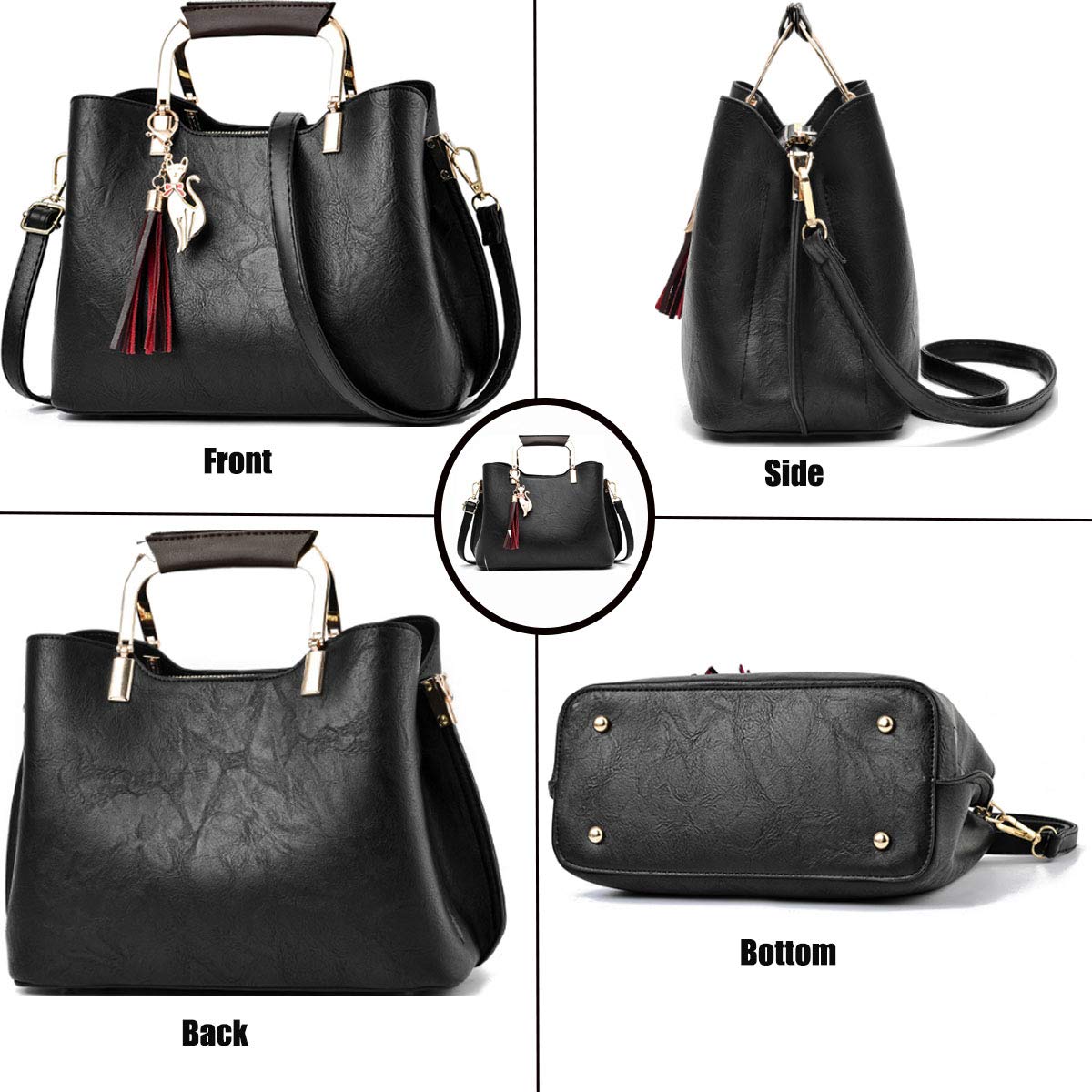 XingChen Bolsos y bolsos de mano para mujer con asa superior, bolsos de hombro de piel sintética