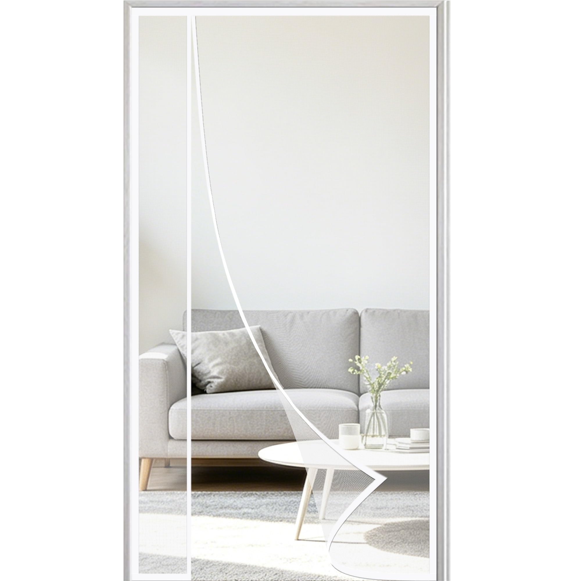 Wyrht White Screen Doors With Magnets 140X270cm Fly Screens For Patio Doors Reversible Door Fly Screen Curtain With Powerful Magnets Shut Automatically For Keeping Out Flies & Bug