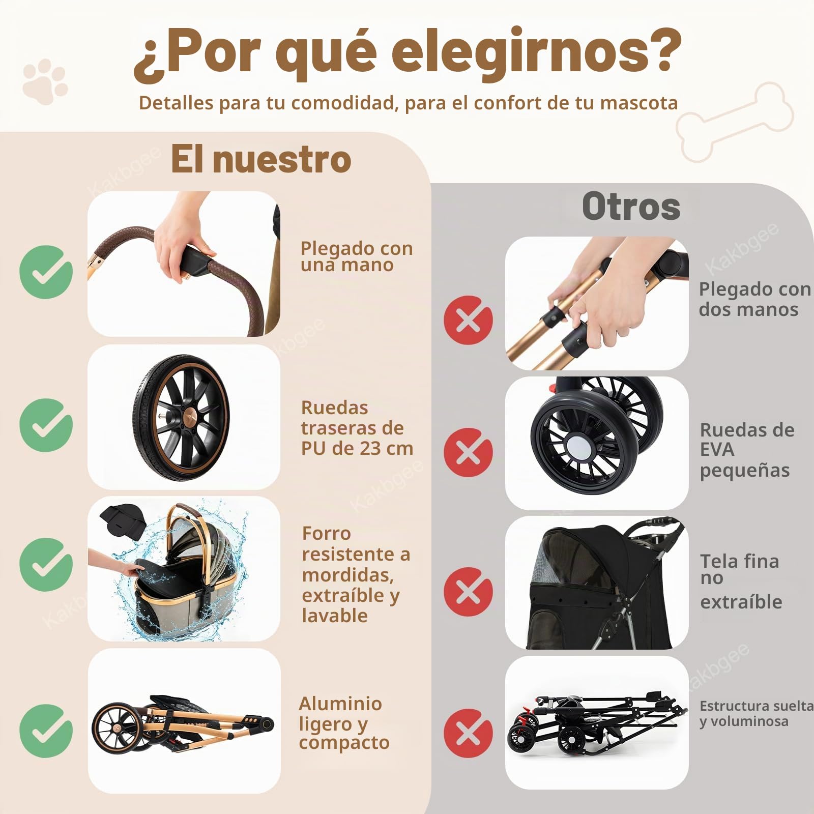 Plegable Cochecito Para Perros, Carrito Para Perros Y Gatos, Plegable De Un Clic, Transportín Desmontable Con Ventana De Malla, Almohadilla Lavable, Correa De Seguridad, Ruedas PU 9", Negro