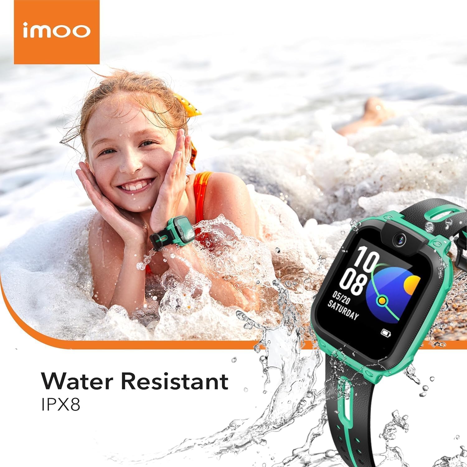imoo Watch Phone, Smartwatch para niños 4G con videollamadas en HD, Smartwatch para niños con posicionamiento GPS en Tiempo Real, Resistencia al Agua IPX8 (Z1, Verde)