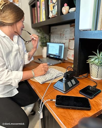 Miniatura 8 de GE UltraPro 73777 Protector de sobretensiones de 5 salidas con puertos USB, 2 puertos USB-A, 2.4A, cable trenzado de 3 pies, 560 julios, negro, 73777