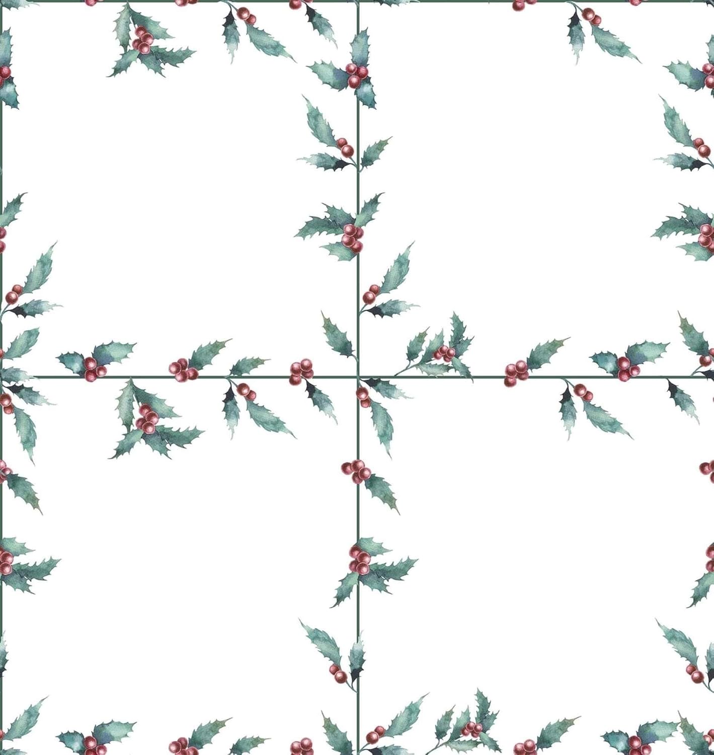 Belum White Christmas 1 Tablecloth for Christmas, Diameter 100 cm, Round 100% Cotton, Resin-Coated, Stain Resistant, Model White Christmas 1