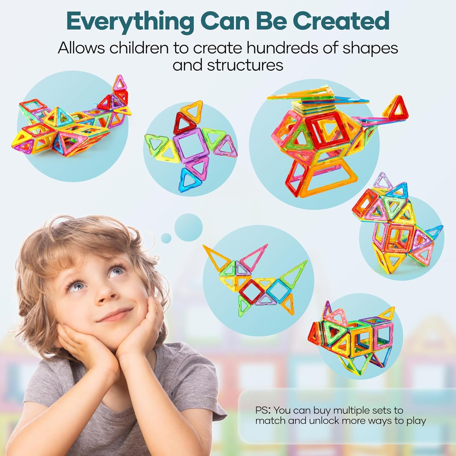 Magnetic Building Blocks, 98PCS Magnet Toys, Kids Magnetic Game, Montessori Toys for Ages 3 4 5 6 7 8 for Boys and Girls, Construction Toy Building Blocks Kit