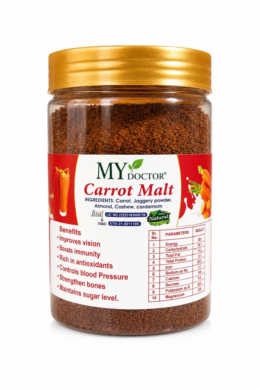 MY DOCTOR Carrot Malt 250g | Natural Carrot Malt Powder | Instant Health Drink Mix | Daily Nutrition Beverage-image-14
