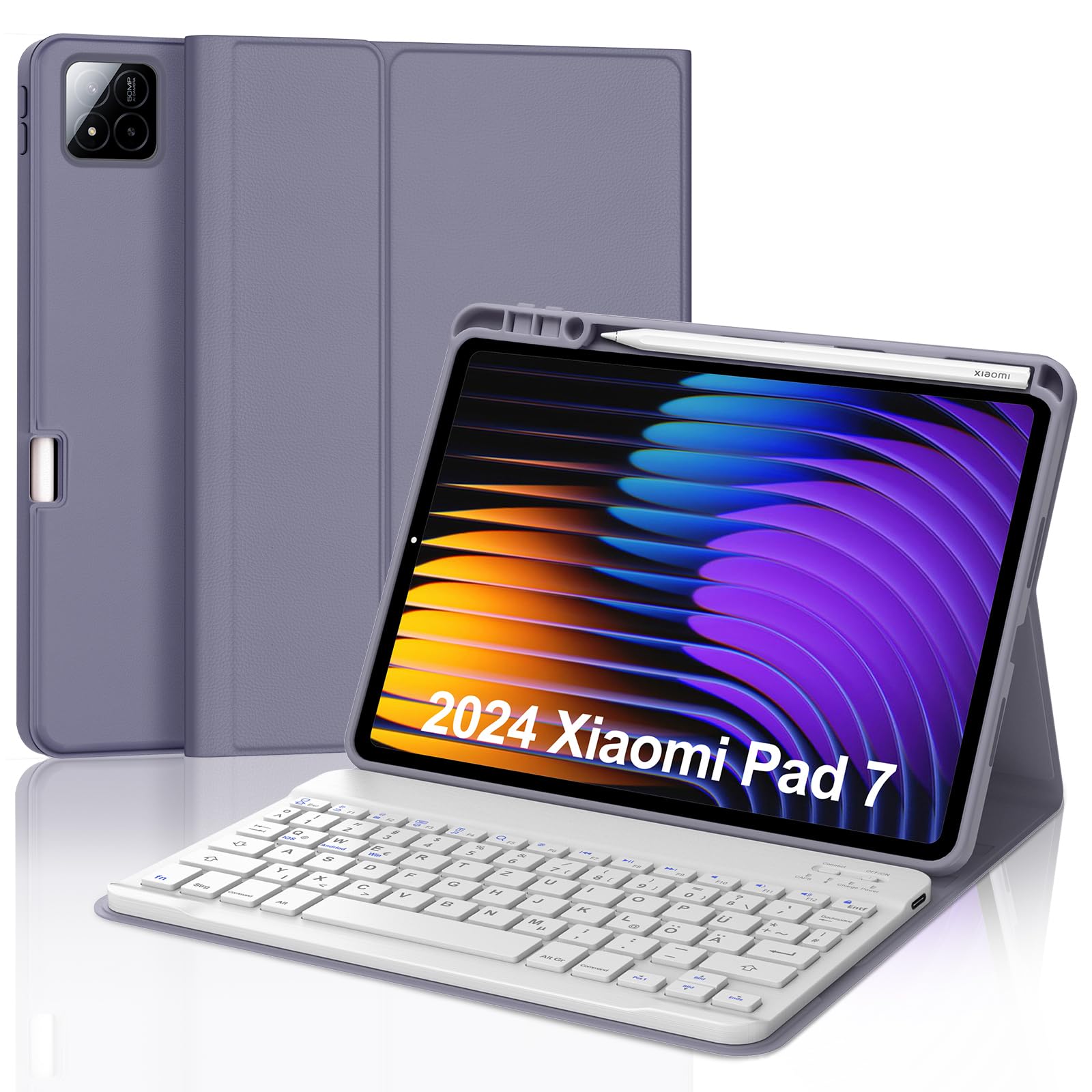 Teclado para Xiaomi Pad 7 para evitar arañazos y caídas con funda 8
