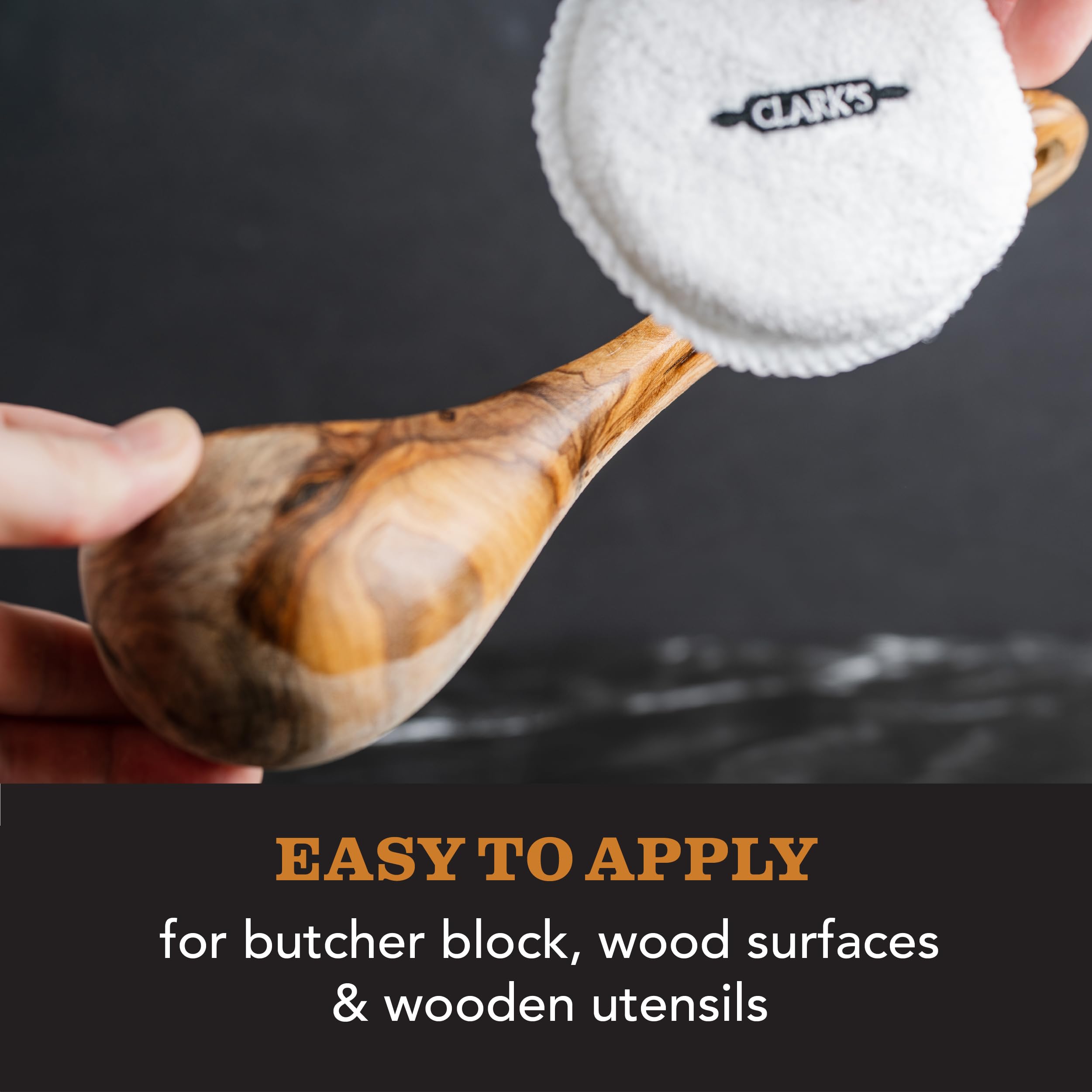 CLARK'S Cutting Board Wax - 2-in-1 Wood Butter & Food Grade Mineral Oil with Beeswax – Butcher Block Conditioner for Cutting Boards – Orange & Lemon Essential Oil Scent – Made in USA, 32oz