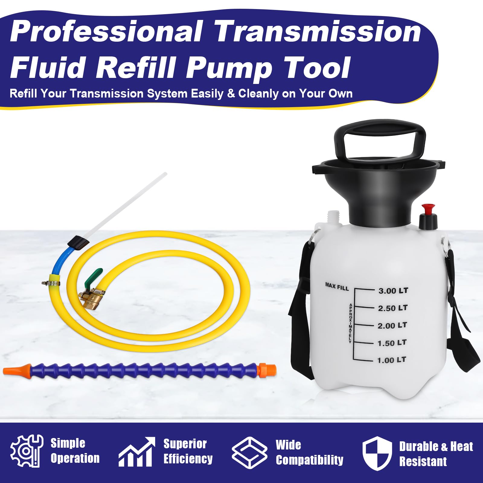 3L Transmission Fluid Pump Kit, Manual Transmission Fluid Transfer Pumps for Automotive Oil and Liquid Filling Tool