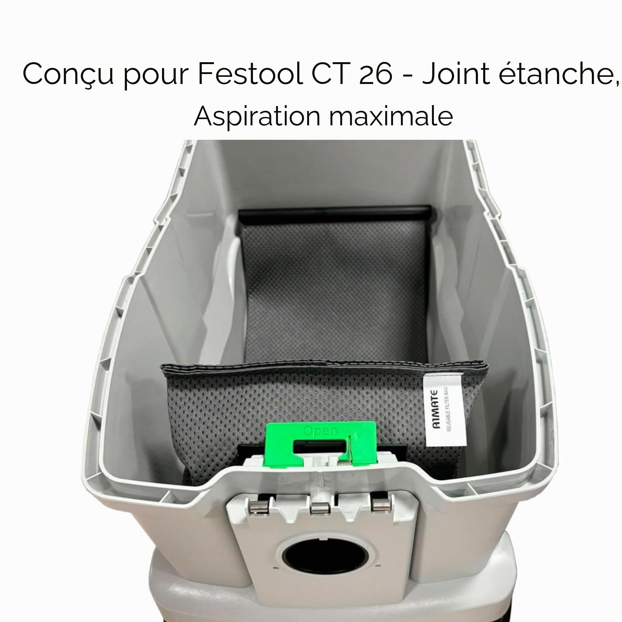 Sac filtrant réutilisable - Sac de rechange pour aspirateur. Conçu pour la performance et la durabilité - Compatible avec FESTOOL CT 26, CTL 26, CTM 26