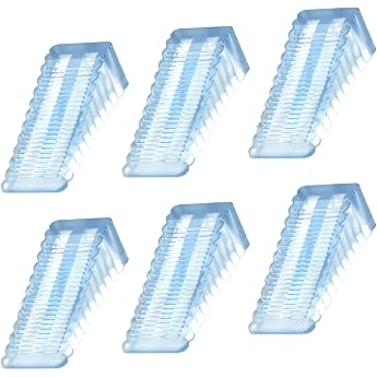 easyBee Door Stop Floor 6 Packs Silicone Wedge for All Floors Scratch-Resistant and Non-Slip Design Used on Bathroom Balcony Door Childrens Room Patio Door Glass Door Transparent