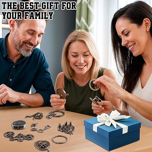 Miniatura 4 de Wettarn Rompecabezas de metal de acero 3D para adultos, juego de desbloqueo, educación de inteligencia intelectual, lógica, prueba de lógica