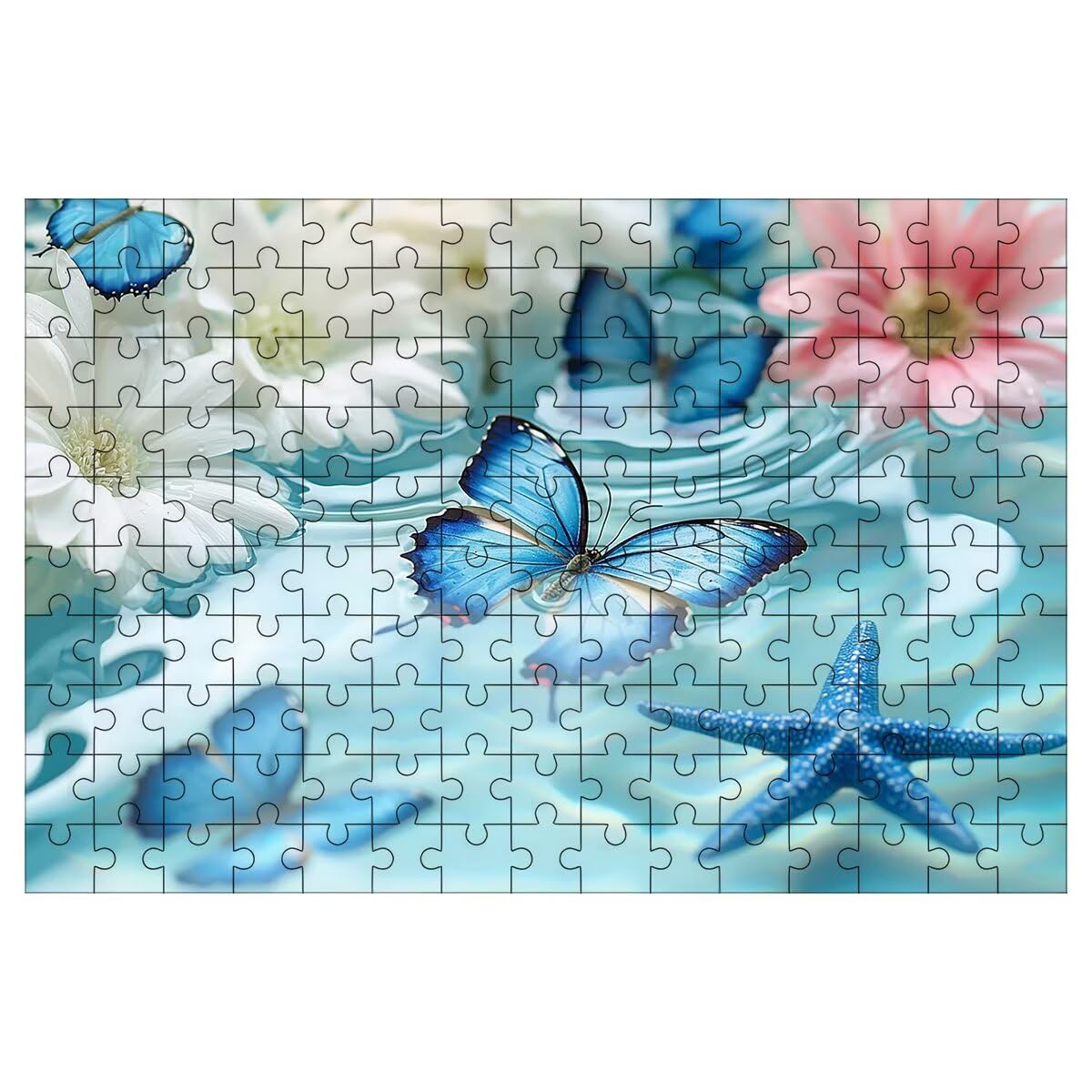 Puzzle 1000 Pezzi Farfalla, Puzzle Fiore, Puzzles in Legno, 75x50cm -1416