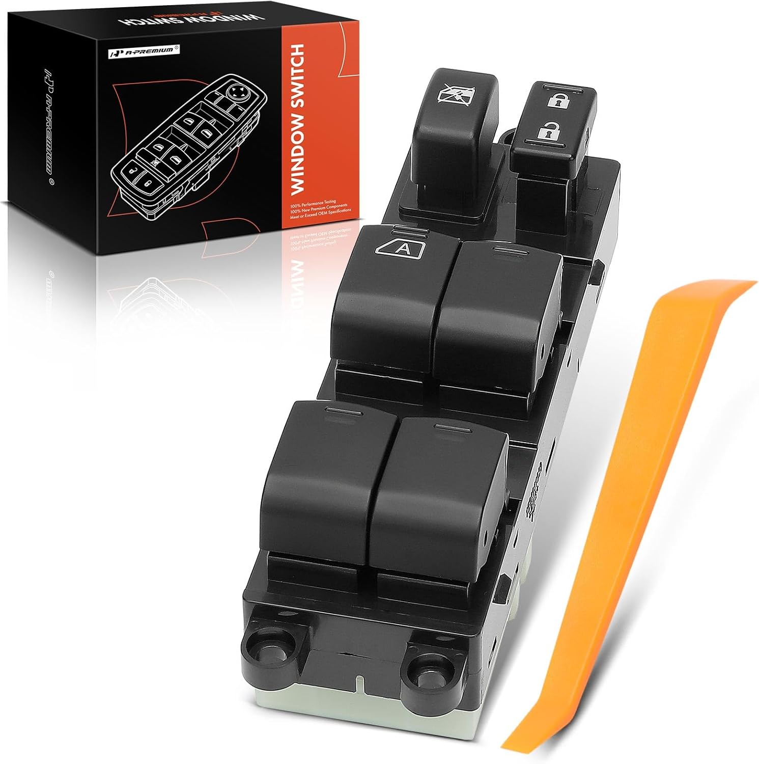 A-Premium Front Left Driver Side - Master Power Window Switch - Compatible with Nissan Versa 2010 2011 2012-1.6l 1.8L - Replace# 25401-ZW80A, 25401ZW80A