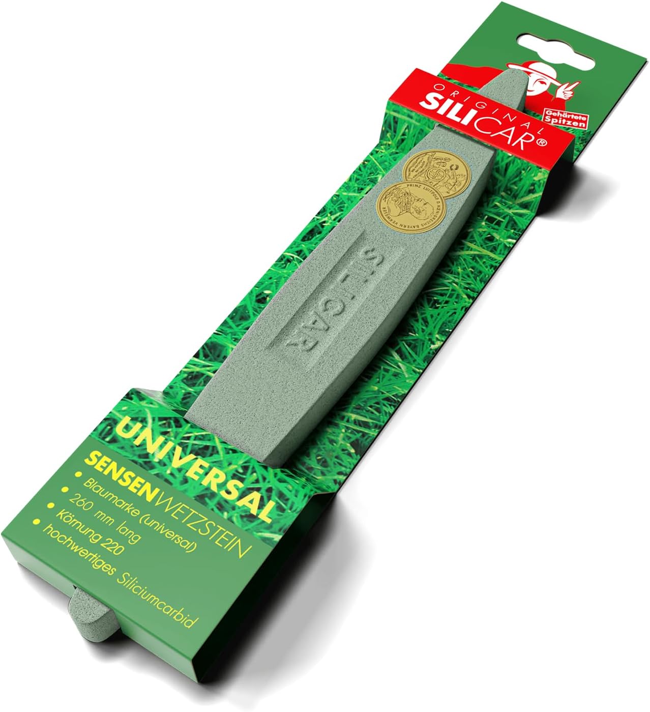 Zische® Silicar® scythe whetstone, 260 mm long, silicon carbide, FEPA grit 220