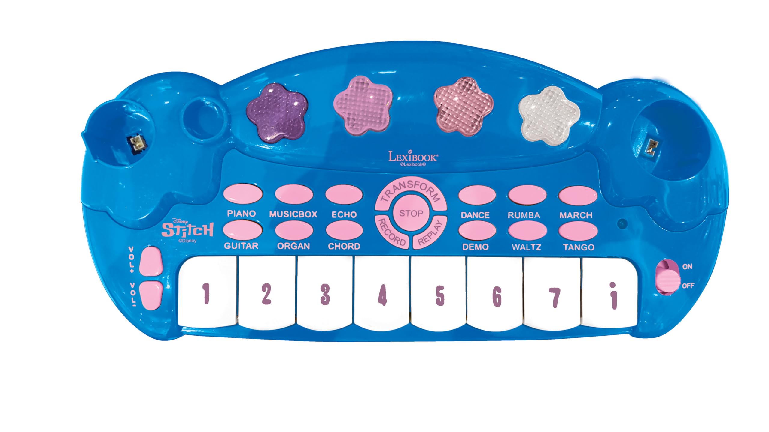 Lexibook, komplette leuchtende elektronische Schlagzeug mit Keyboard, Becken und Hocker Stitch, Blau, K610D