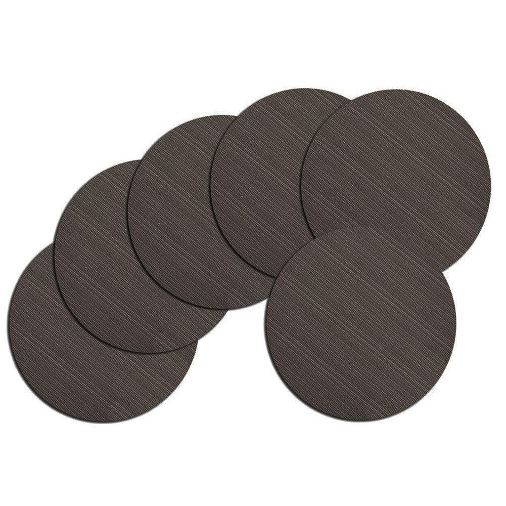 LivebyCare Round Durable 4pcs Home Low Profile Non-Slip Textilene Stain Resistant Kitchen Table Mats Heat-Resistant Decoration Washable 13.8In Set of 6 Grey LC_CD_CDLW35YX_shenhui-6