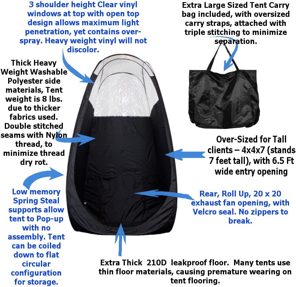 The Original Instant Pop Up Airbrush Spray Tanning Tent-Black