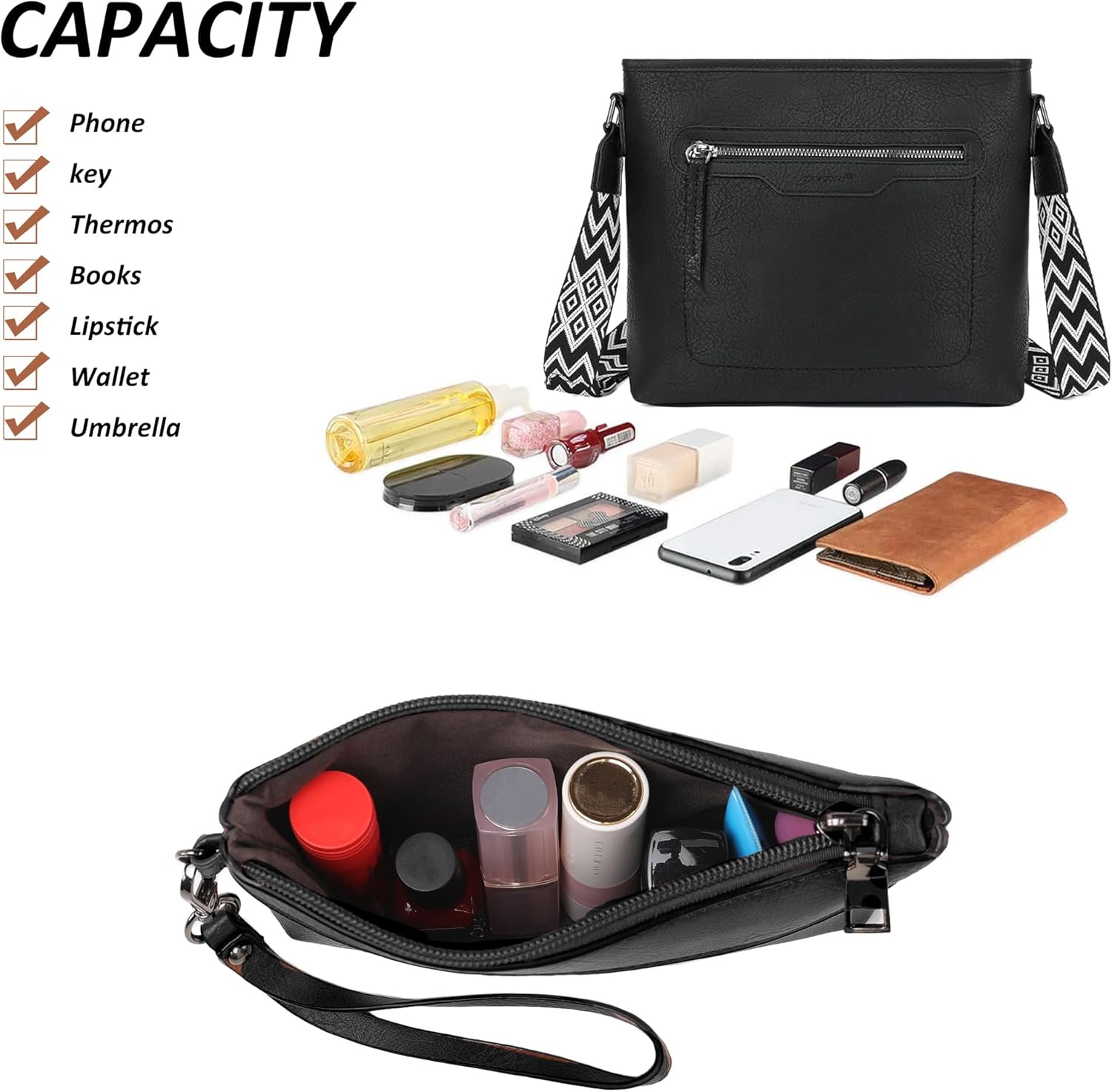 TANTOMI Tote Handbags for Women, Crossbody Bags Set Large Leather Purse Shoulder Handbags with Wallet Adjustable Straps - Image 6