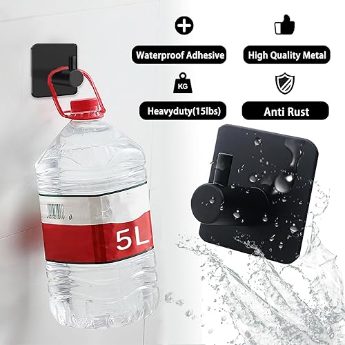 Miniatura 3 de Ganchos adhesivos para colgar, 4 unidades, ganchos para toallas para baño, ganchos adhesivos para paredes sin daños, gancho adhesivo para