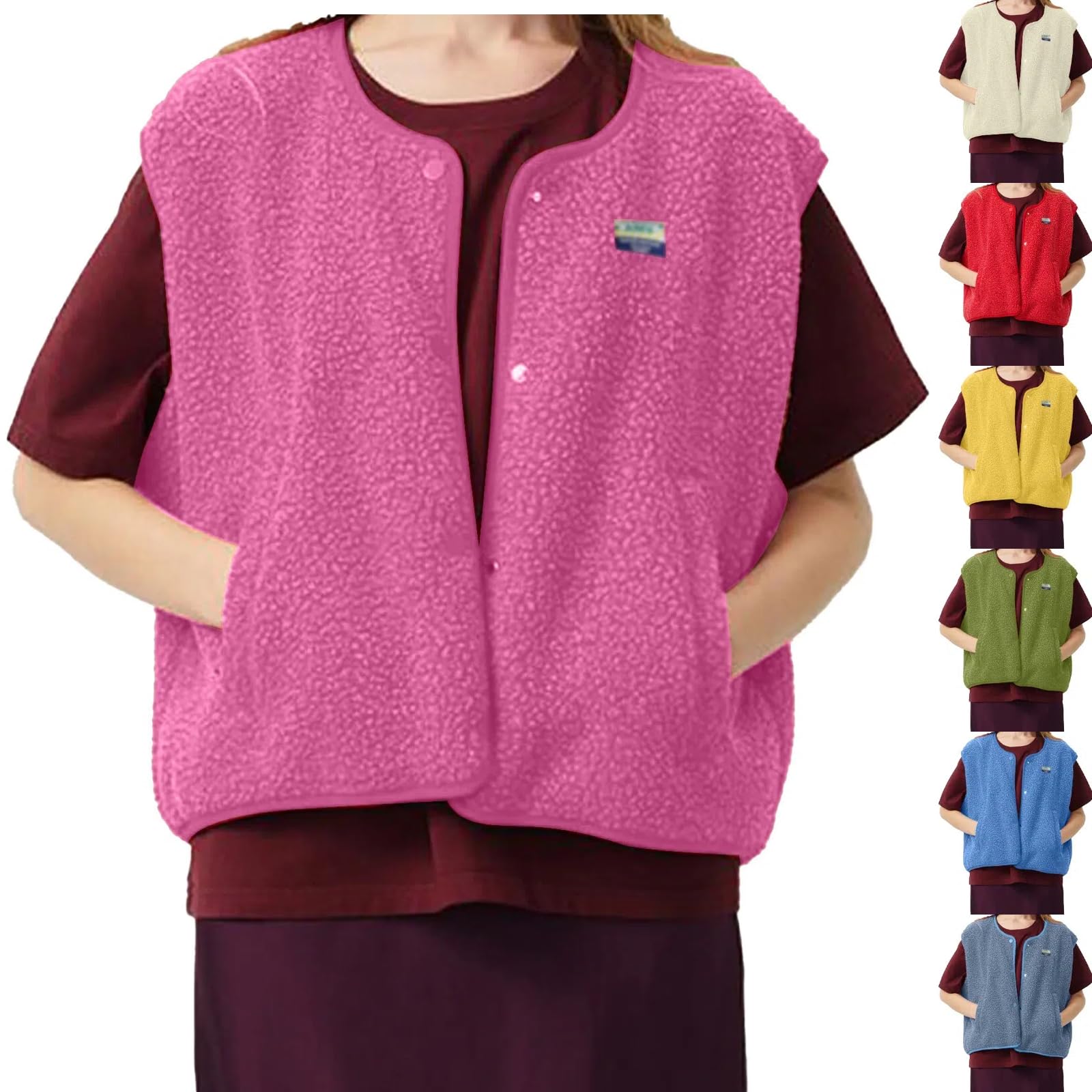 Teddy Weste Damen - Ärmellose Fleece Fellweste Mit Taschen Für Herbst & Winter