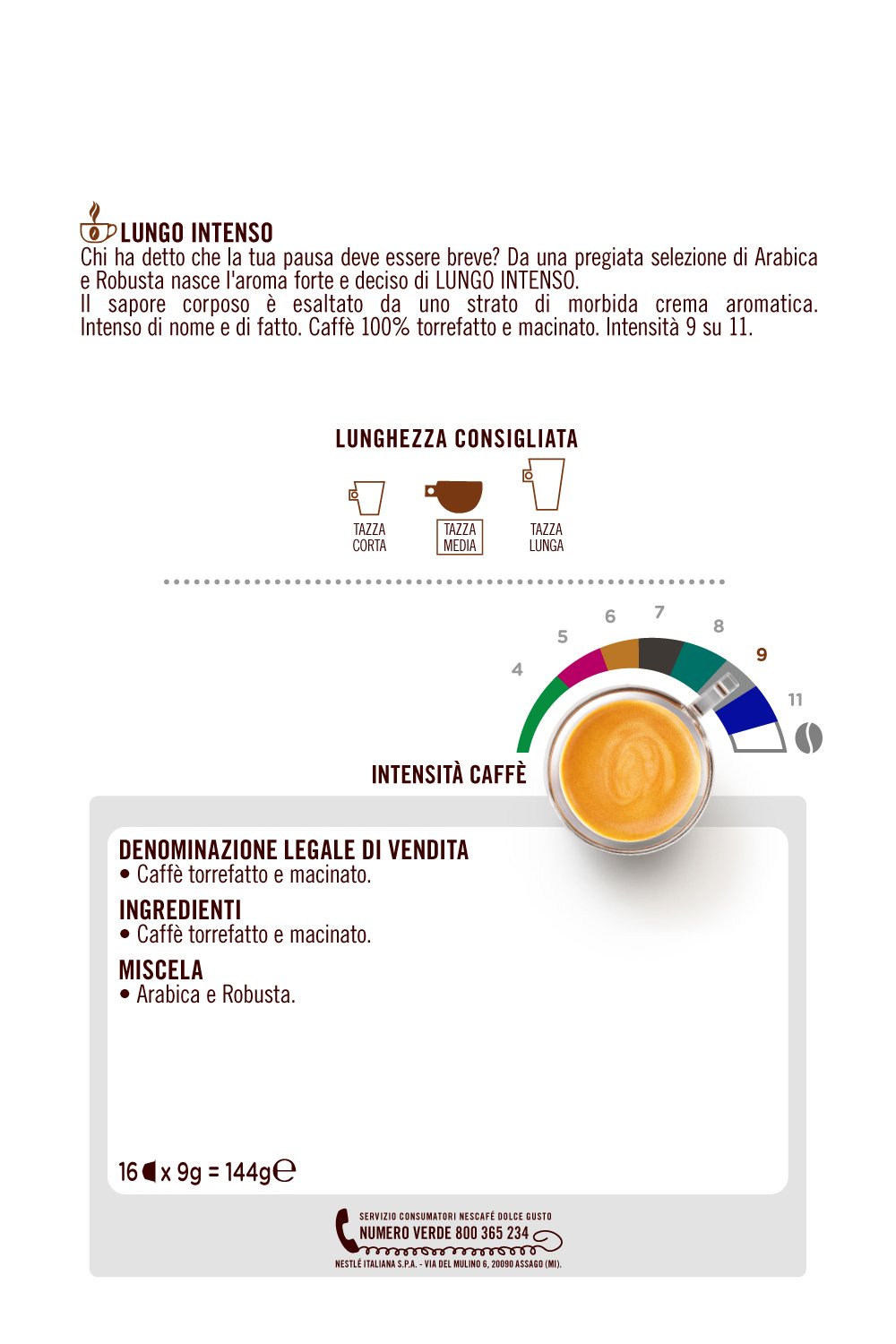 Nescafé Dolce Gusto Caffè Lungo Intenso, 48 capsule, 3 confezioni da 16