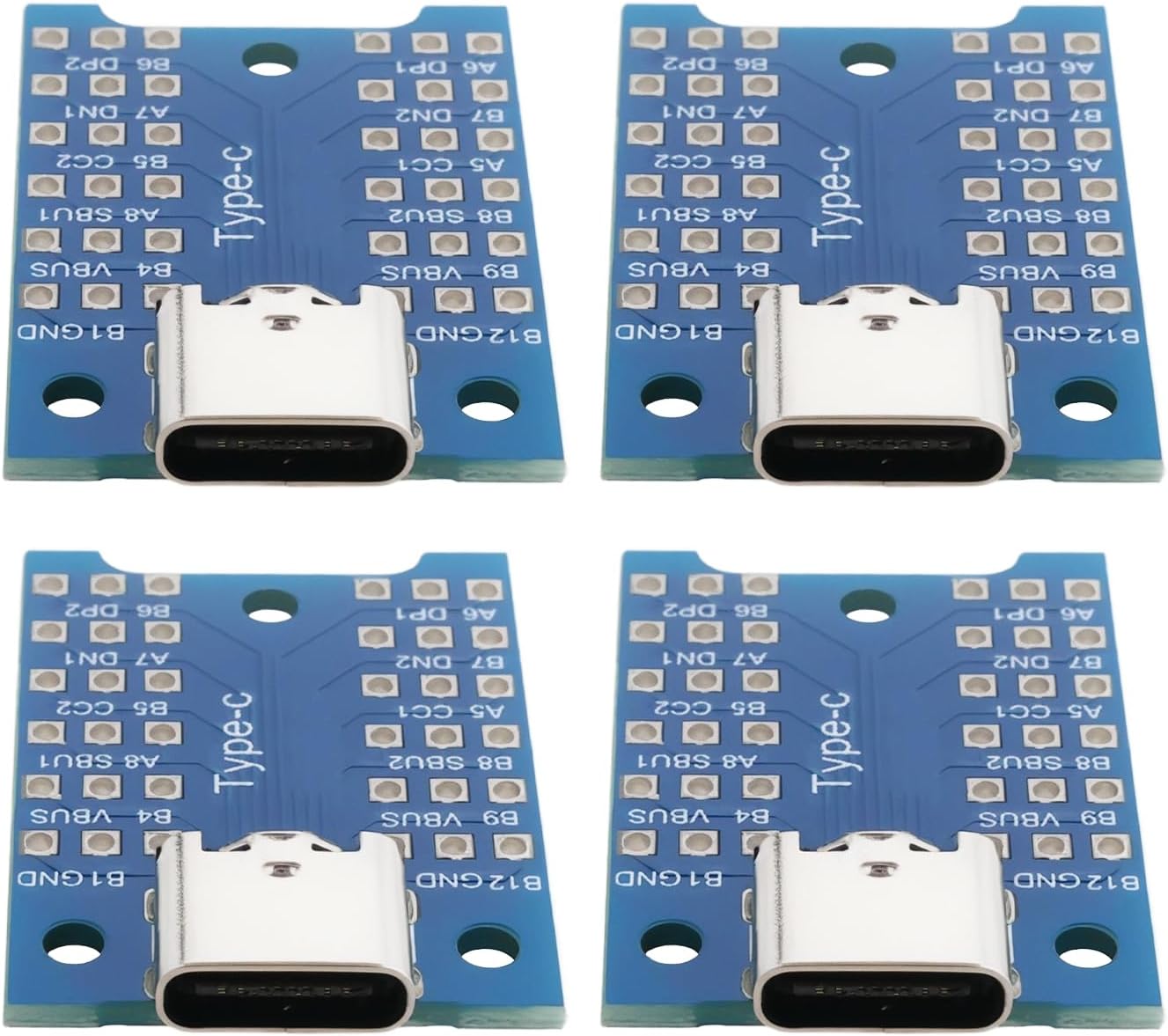 eMagTech 4Pcs USB-C Adapter Board USB 3.1 Type-C Female Adapter Board Type C Breakout Board Test PCB Board for Debugging, Troubleshooting, and Function Testing